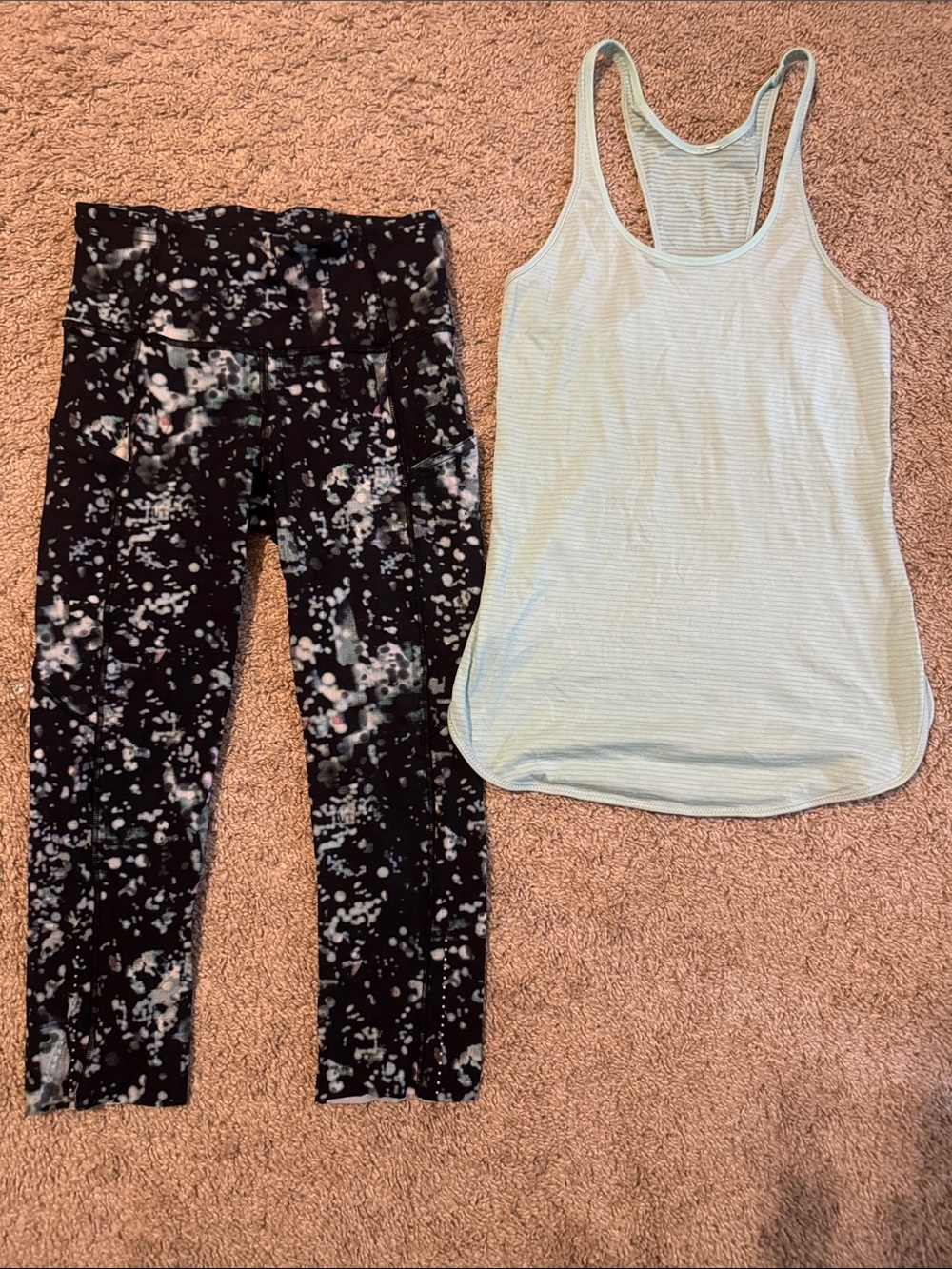 Lululemon 2 Piece, Racerback Tank Top & Cropped Leggings,Size 4